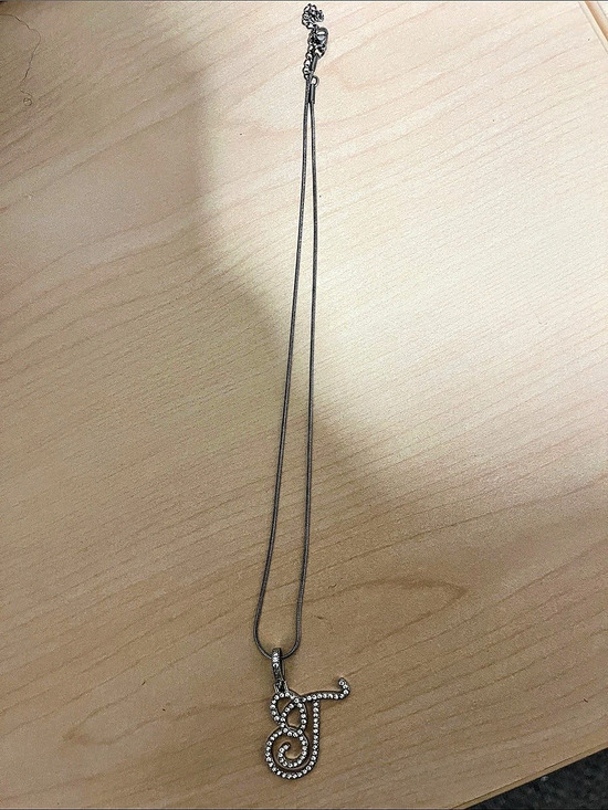 Jewelry - Bubble Initial Necklace, Letter T Silver